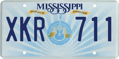 MS license plate XKR711