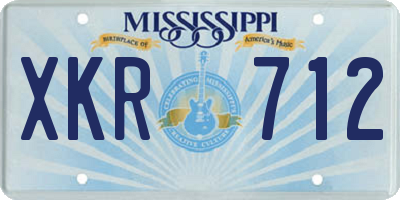 MS license plate XKR712