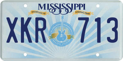 MS license plate XKR713