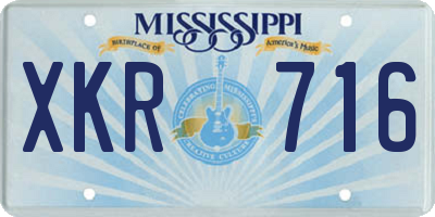 MS license plate XKR716