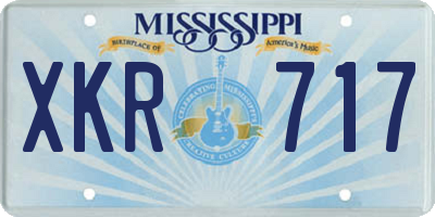 MS license plate XKR717