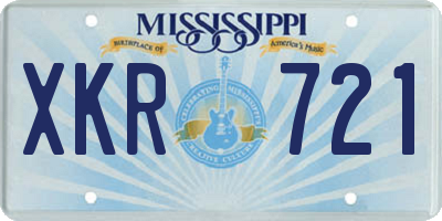 MS license plate XKR721