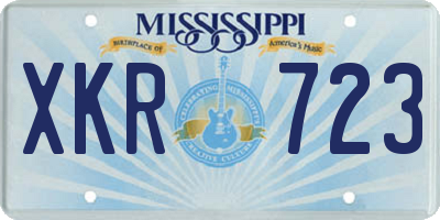 MS license plate XKR723