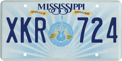 MS license plate XKR724