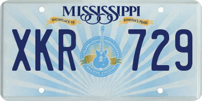 MS license plate XKR729