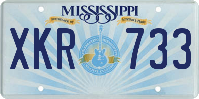 MS license plate XKR733