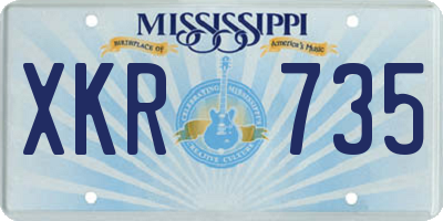 MS license plate XKR735