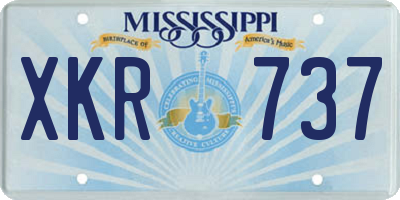 MS license plate XKR737