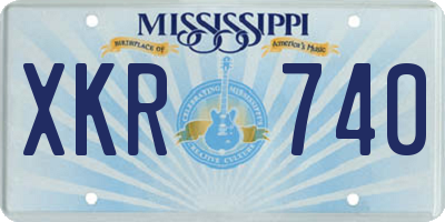 MS license plate XKR740