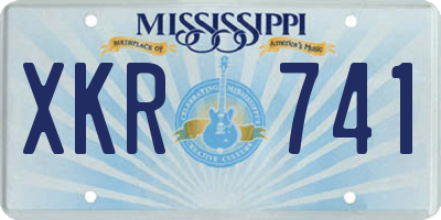 MS license plate XKR741
