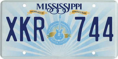 MS license plate XKR744