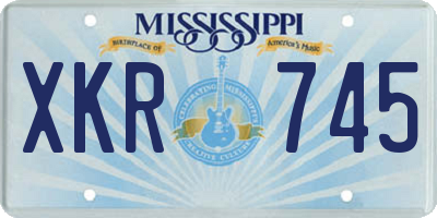 MS license plate XKR745