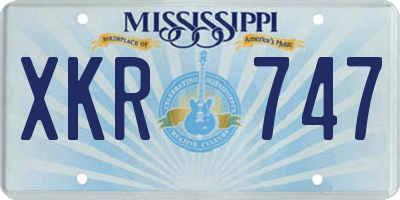 MS license plate XKR747