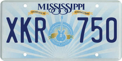 MS license plate XKR750