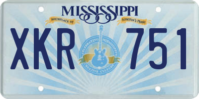 MS license plate XKR751
