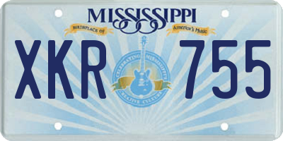 MS license plate XKR755