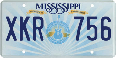 MS license plate XKR756