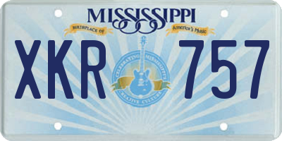 MS license plate XKR757
