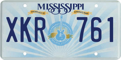 MS license plate XKR761
