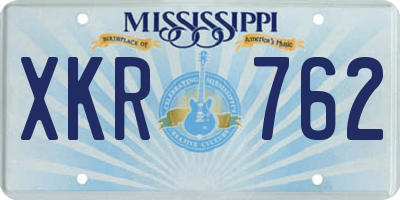 MS license plate XKR762