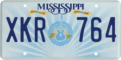 MS license plate XKR764