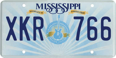 MS license plate XKR766