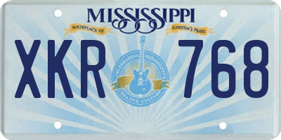 MS license plate XKR768