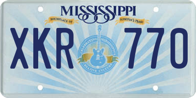 MS license plate XKR770