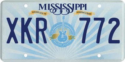 MS license plate XKR772