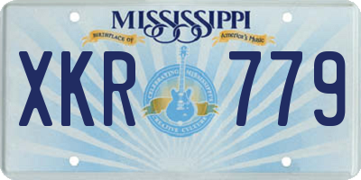 MS license plate XKR779