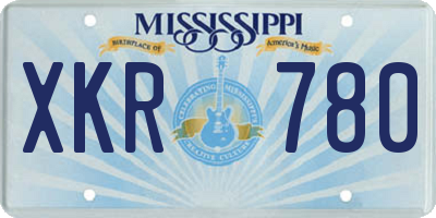 MS license plate XKR780