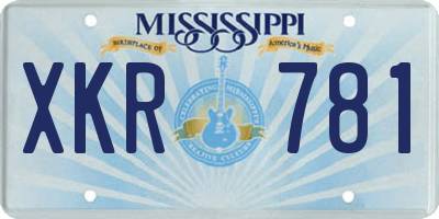 MS license plate XKR781