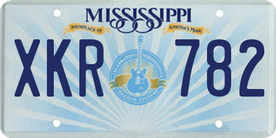 MS license plate XKR782