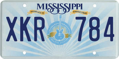 MS license plate XKR784