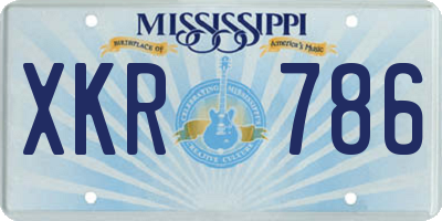 MS license plate XKR786