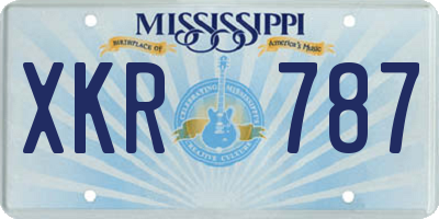 MS license plate XKR787