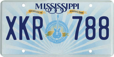 MS license plate XKR788