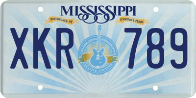 MS license plate XKR789