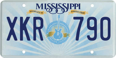 MS license plate XKR790