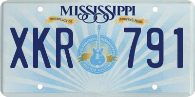MS license plate XKR791
