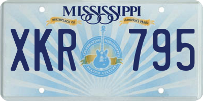 MS license plate XKR795