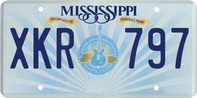 MS license plate XKR797