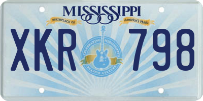 MS license plate XKR798