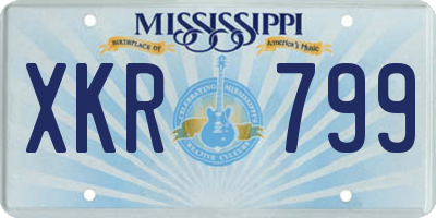 MS license plate XKR799