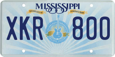MS license plate XKR800