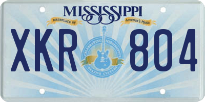 MS license plate XKR804