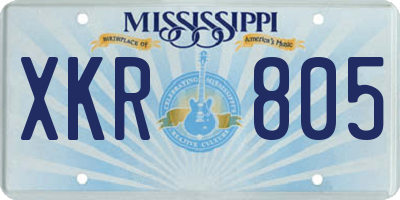 MS license plate XKR805