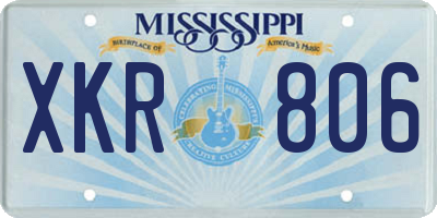 MS license plate XKR806