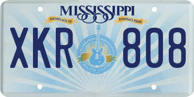 MS license plate XKR808