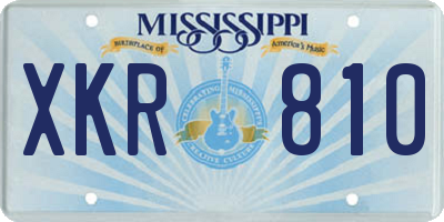 MS license plate XKR810
